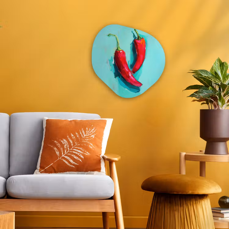 Organisch schilderij - Forex - Chilipepers - Geverfd - Rood — 3