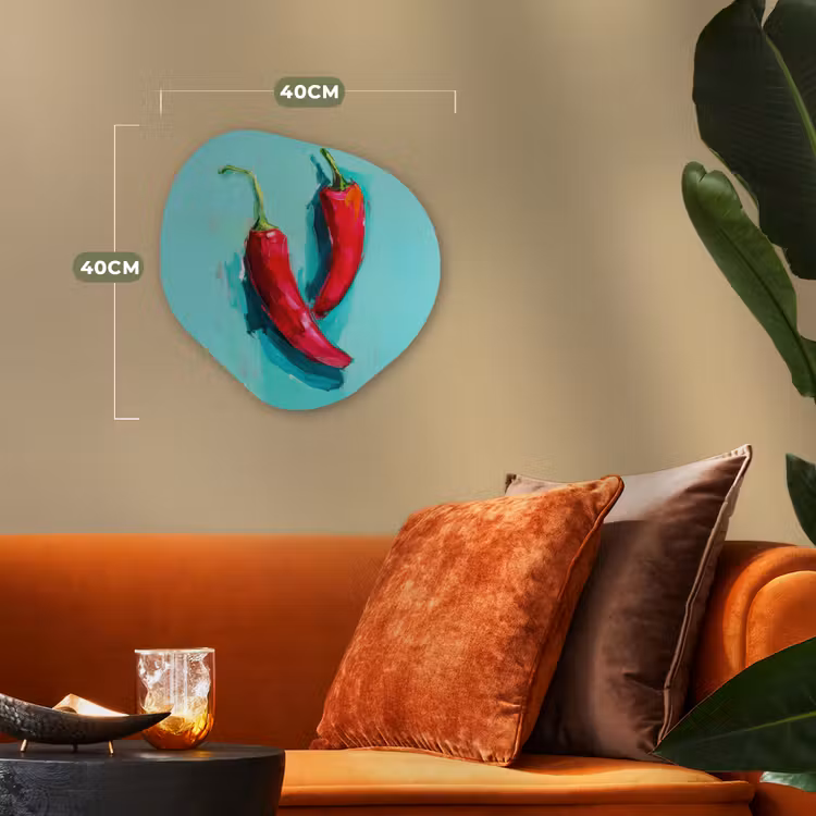 Organisch schilderij - Forex - Chilipepers - Geverfd - Rood — 4