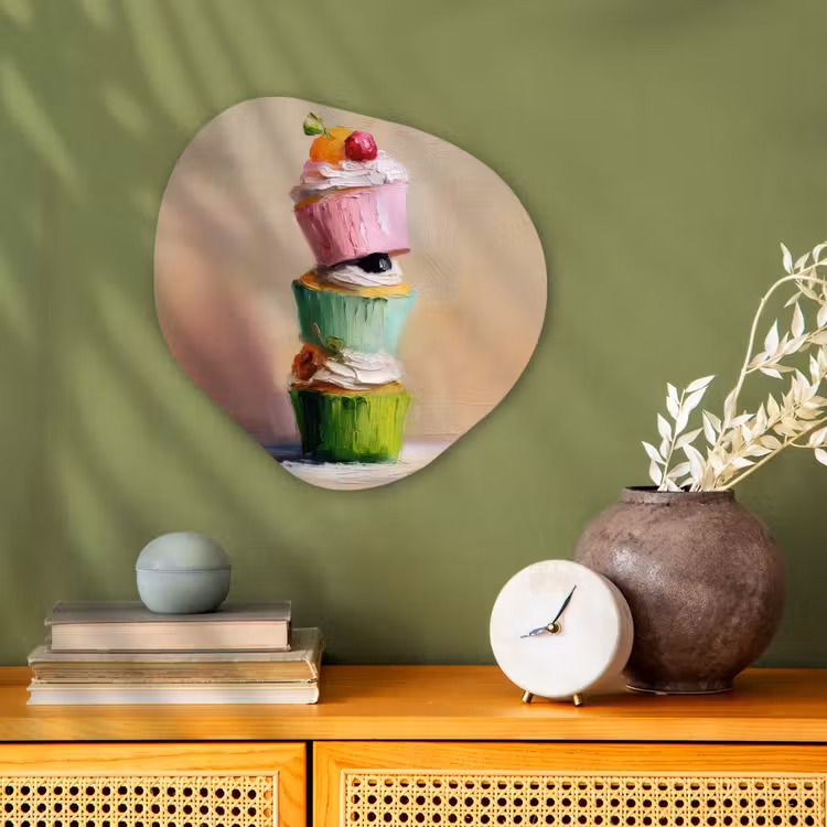 Organisch schilderij - Forex - Cupcakes - Gestapeld - Kleurrijk - Fruit — 2