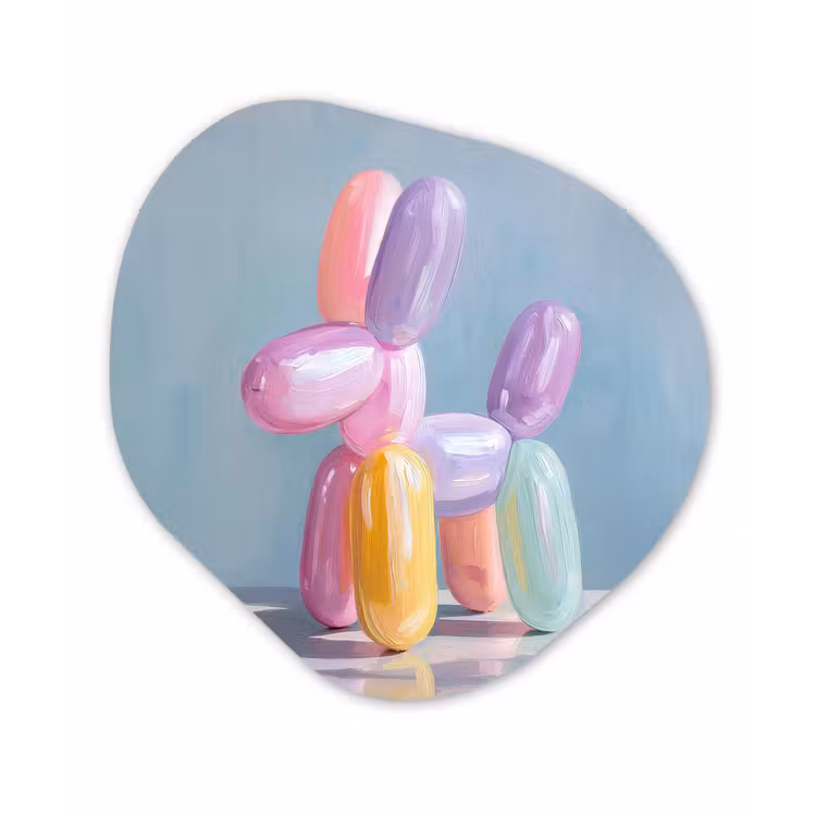 Organisch schilderij - Forex - Dier - Ballon - Pasteltinten - Glanzend — 1