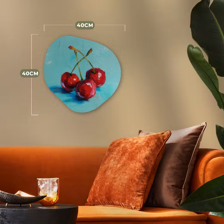 Organisch schilderij - Forex - Kersen - Rood - Drie - Geverfd — 4