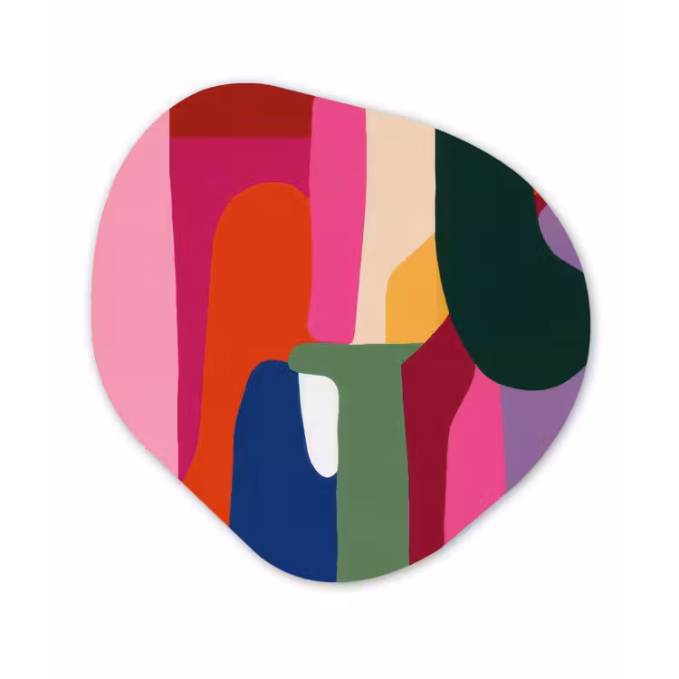 Organisch schilderij - Forex - Kleurvakken - Recht - Rond - Abstract — 1