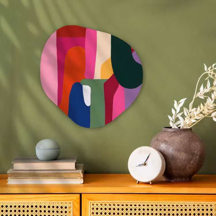 Organisch schilderij - Forex - Kleurvakken - Recht - Rond - Abstract — 2