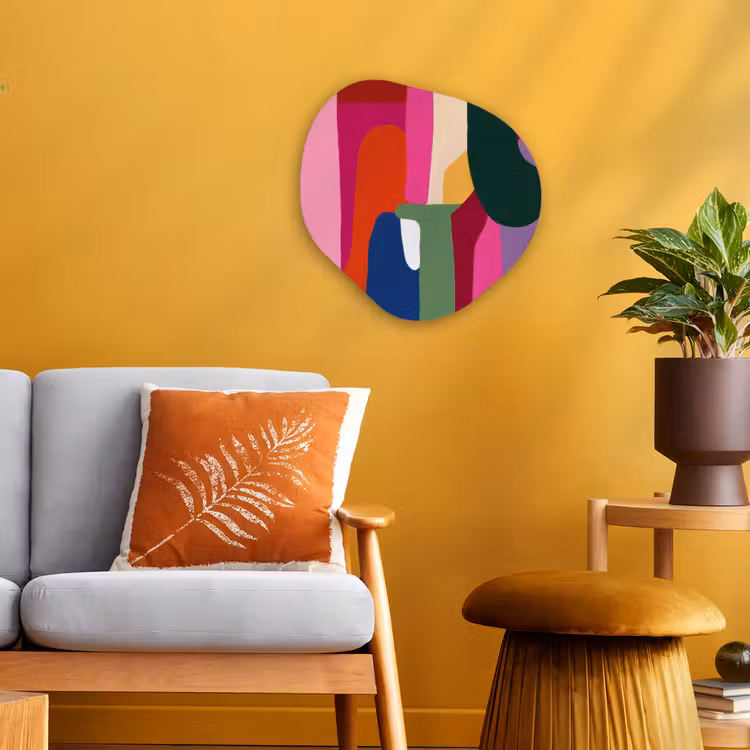 Organisch schilderij - Forex - Kleurvakken - Recht - Rond - Abstract — 3