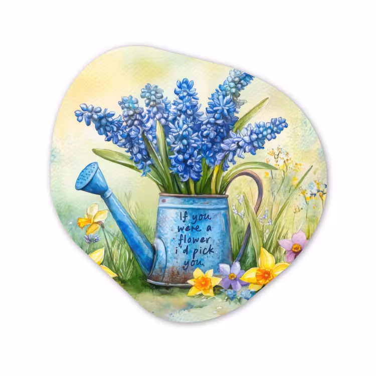 Organisch schilderij - Forex - Lavendelbloemen - Quote - Gieter — 1