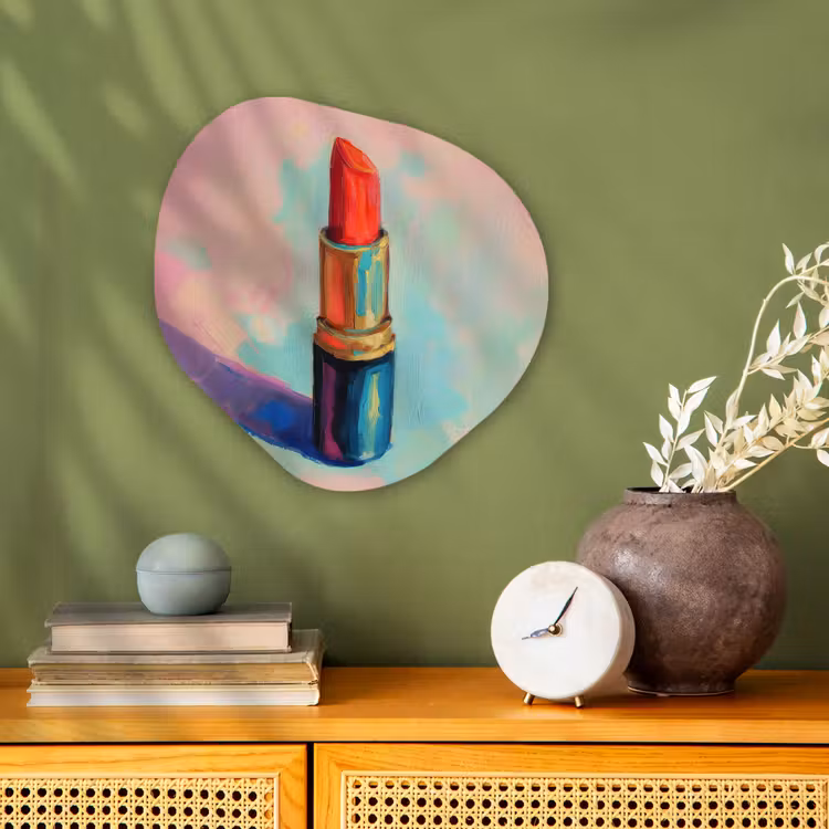 Organisch schilderij - Forex - Lippenstift - Rood - Penseelstreken — 2