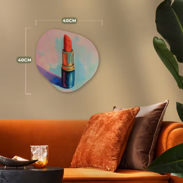 Organisch schilderij - Forex - Lippenstift - Rood - Penseelstreken — 4