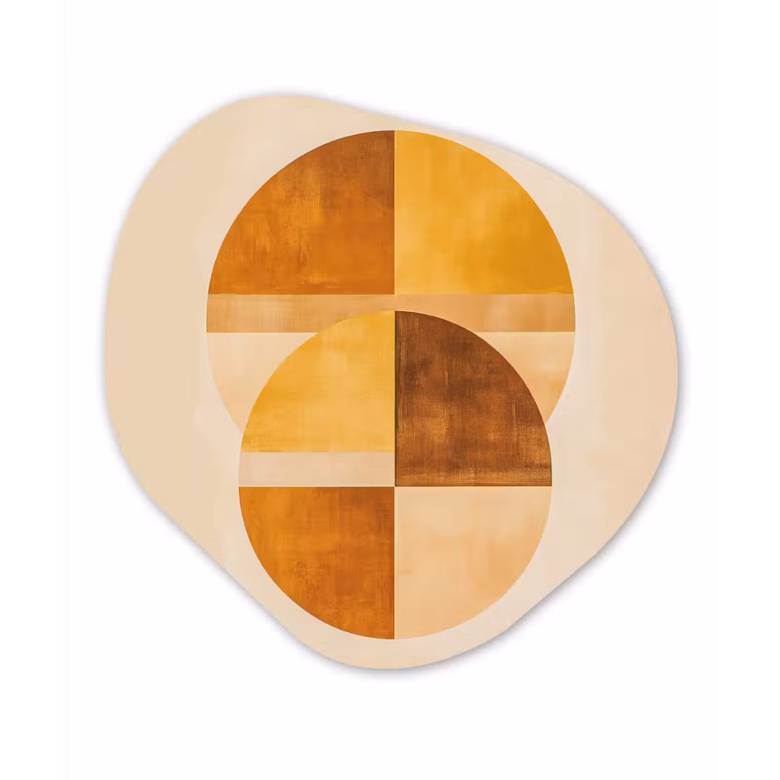 Organisch schilderij - Forex - Cirkels - Geel - Minimalistisch — 1