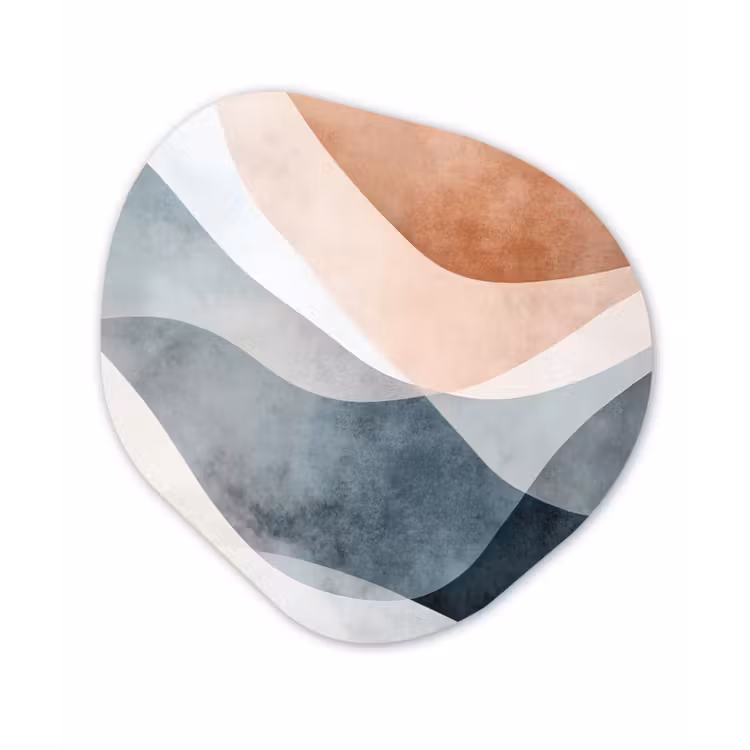 Organisch schilderij - Forex - Abstract - Golven - Blauw — 1