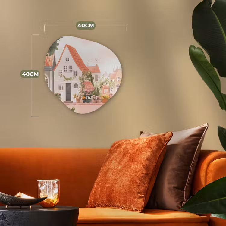 Organisch schilderij - Forex - Bloemen - Huizen - Dorp — 4