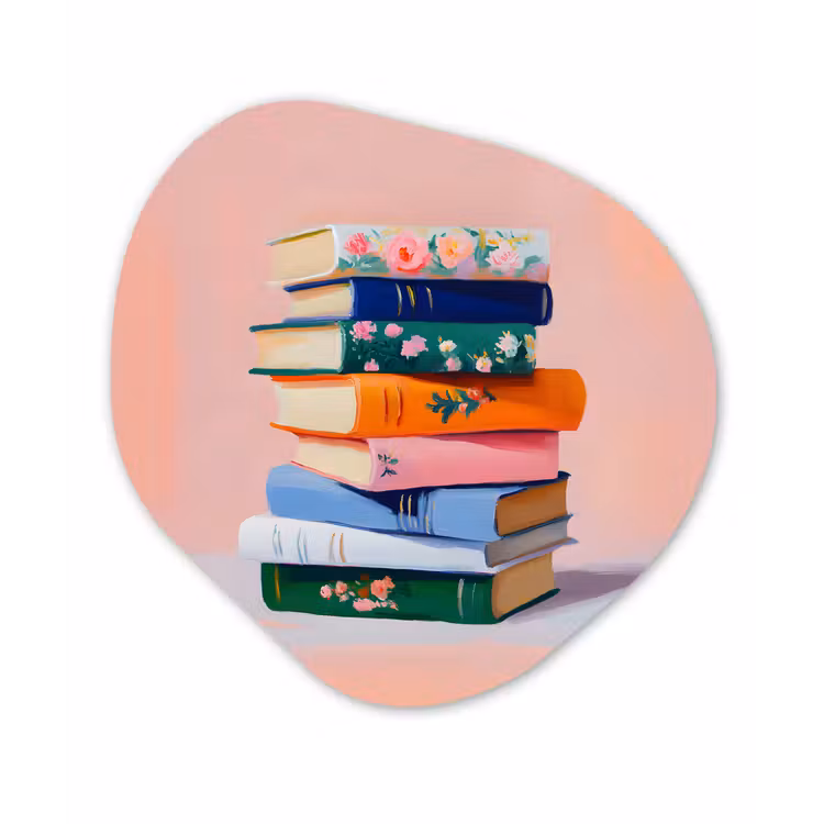 Organisch schilderij - Forex - Boeken - Stapel - Kleurrijk — 1