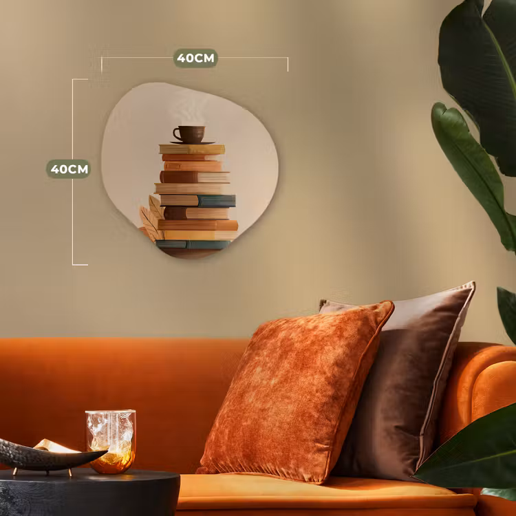 Organisch schilderij - Forex - Boeken - Toren - Koffie - Beige — 4