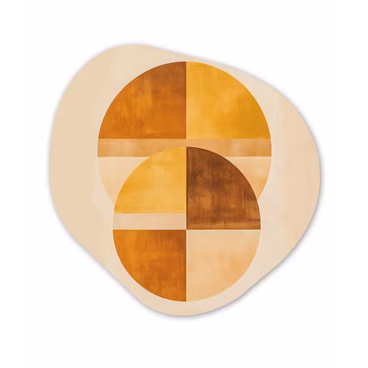 Organisch schilderij - Forex - Cirkels - Geel - Minimalistisch — 1