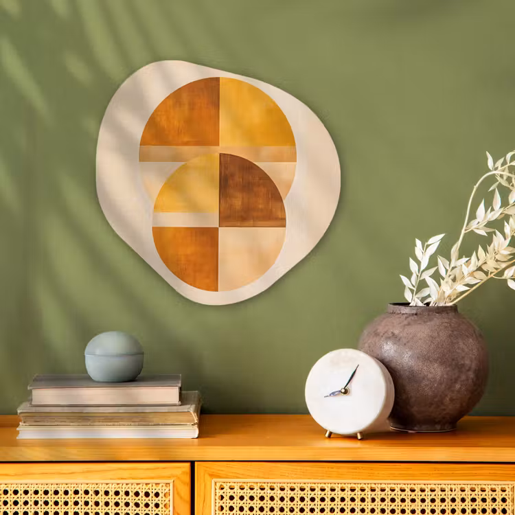 Organisch schilderij - Forex - Cirkels - Geel - Minimalistisch — 2