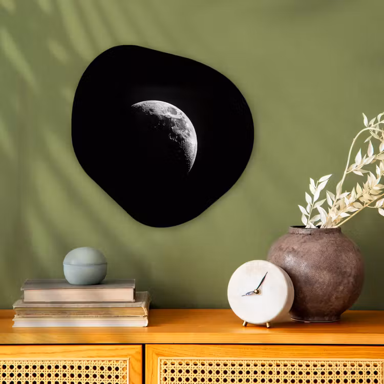 Organisch schilderij - Forex - Maan - Hemel - Zwart - Schaduw — 2
