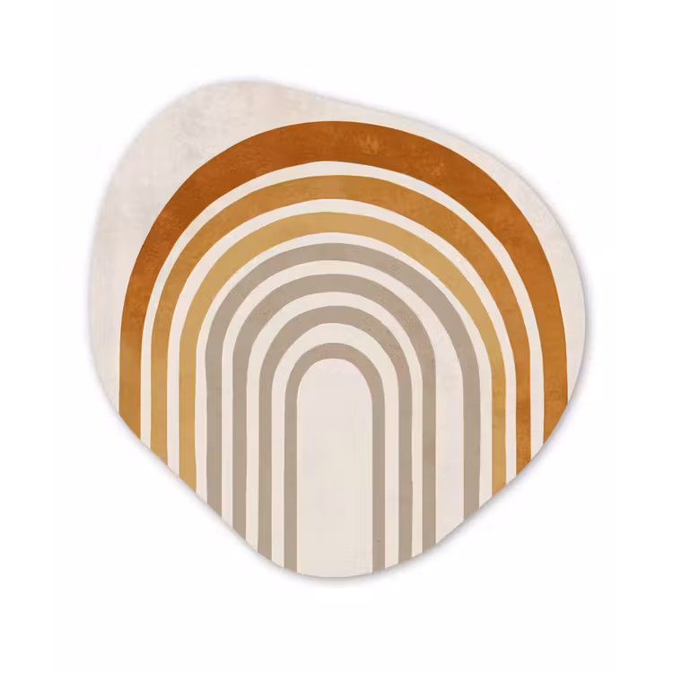 Organisch schilderij - Forex - Minimalistisch - Boog - Lijnen - Beige — 1