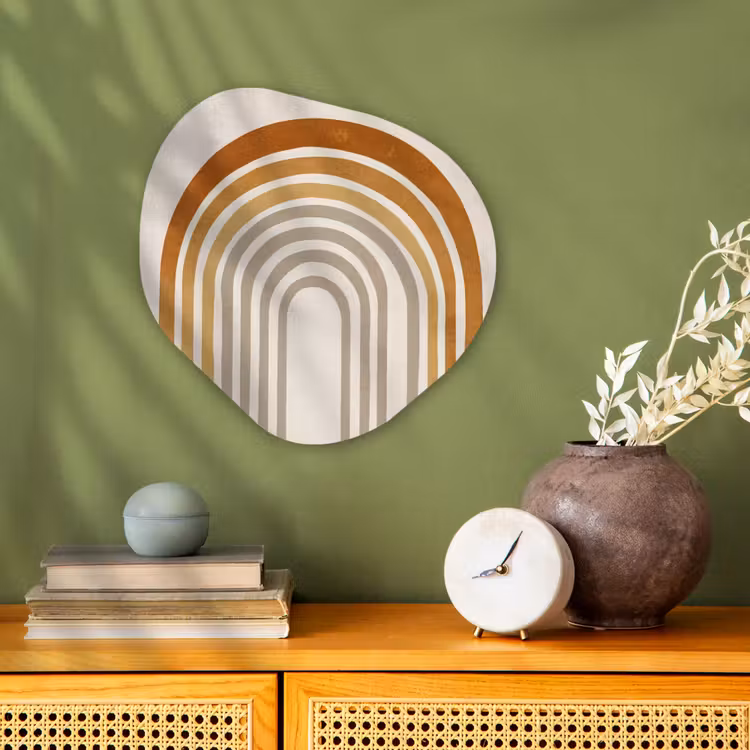 Organisch schilderij - Forex - Minimalistisch - Boog - Lijnen - Beige — 2