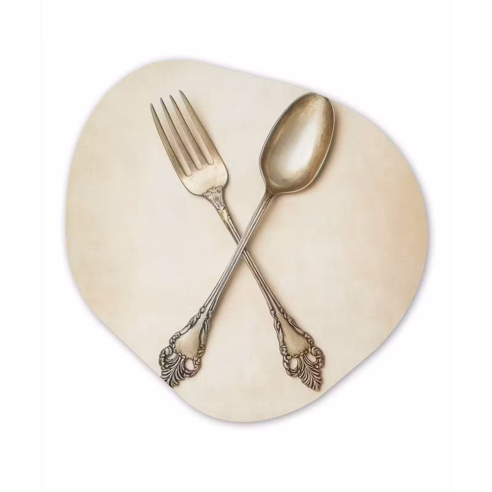 Organisch schilderij - Forex - Beige - Vintage - Bestek — 1