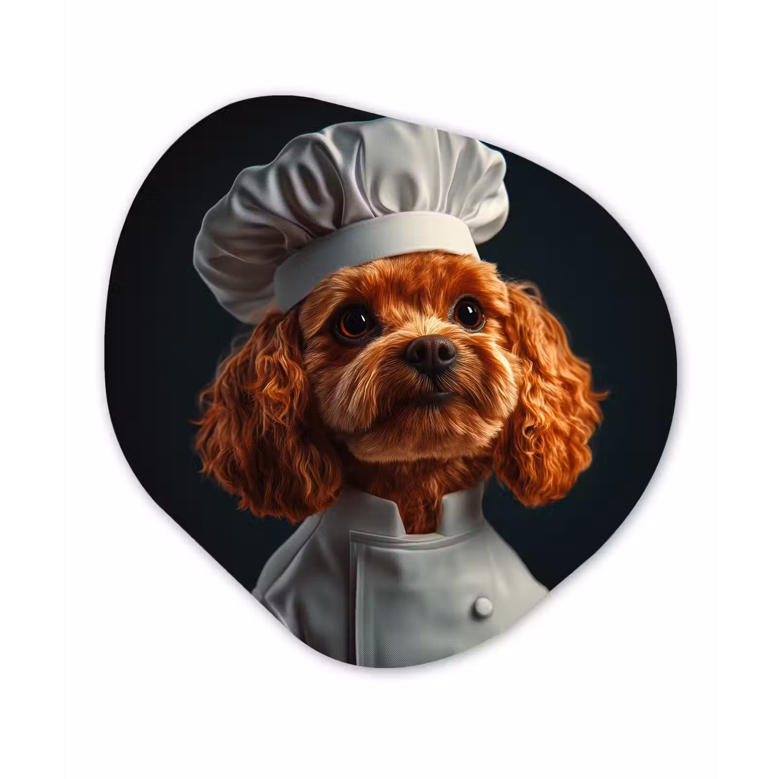 Organisch schilderij - Forex - Bruin - Kok - Hondje — 1