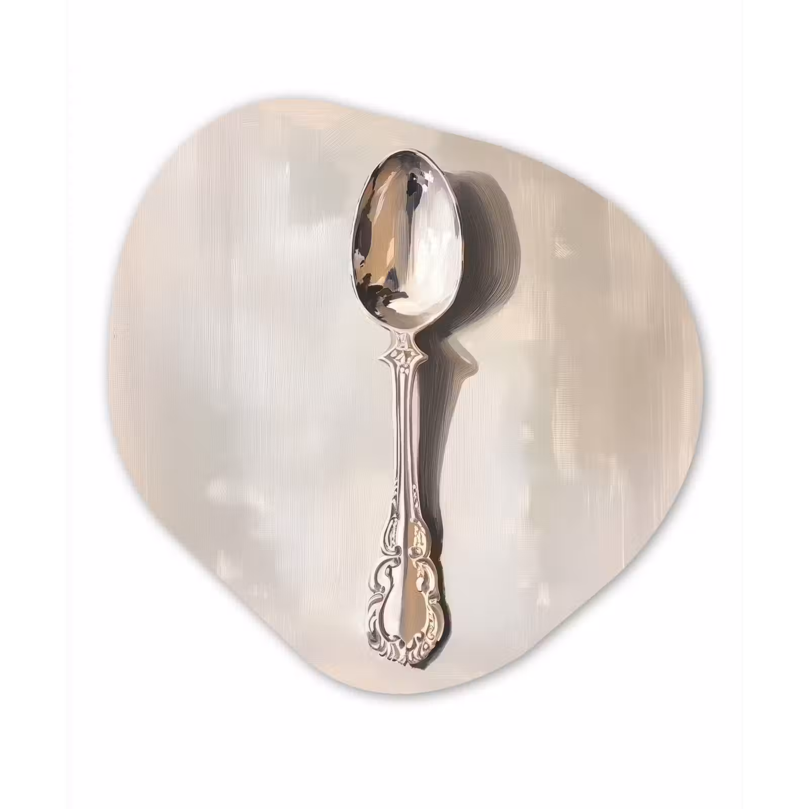 Organisch schilderij - Forex - Lepel - Verf - Zilver — 1