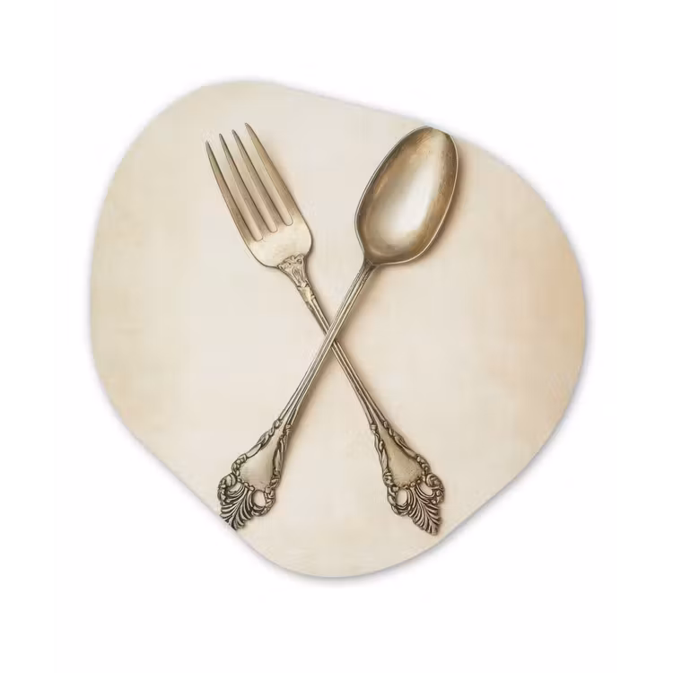 Organisch schilderij - Forex - Beige - Vintage - Bestek — 1