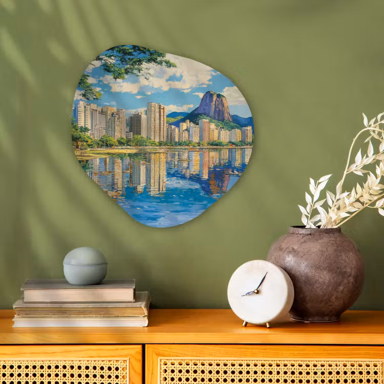 Organisch schilderij - Forex - Berg - Skyline - Strand - Water — 2