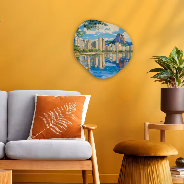Organisch schilderij - Forex - Berg - Skyline - Strand - Water — 3