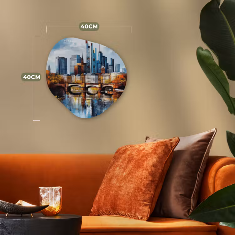 Organisch schilderij - Forex - Bomen Frankfurt- Stad - Skyline - Brug — 4