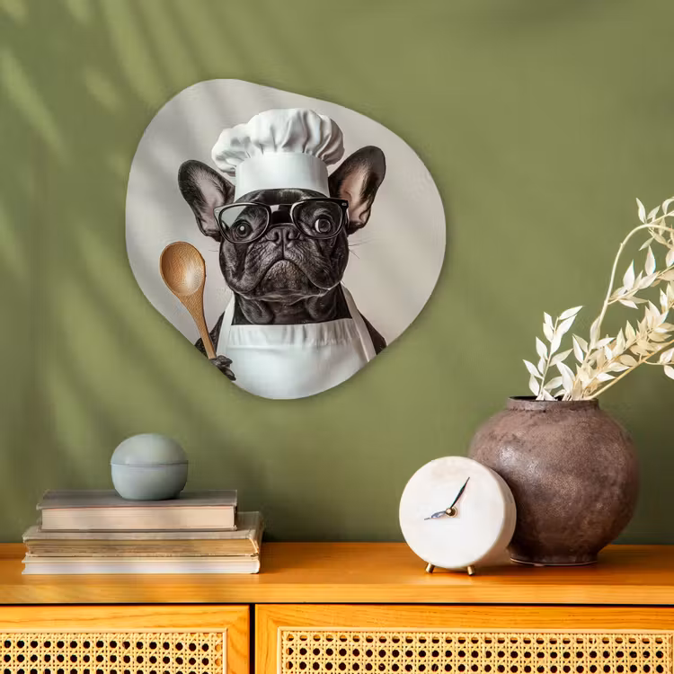 Organisch schilderij - Forex - Bril - Hond - Kok — 2