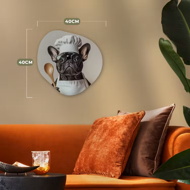 Organisch schilderij - Forex - Bril - Hond - Kok — 4