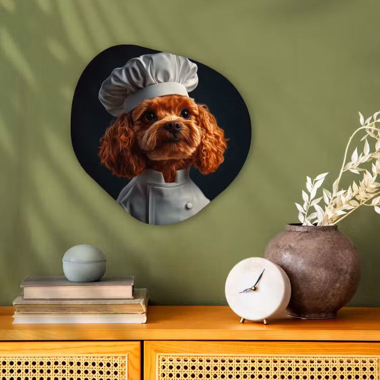 Organisch schilderij - Forex - Bruin - Kok - Hondje — 2