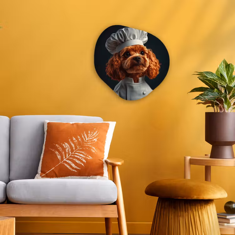 Organisch schilderij - Forex - Bruin - Kok - Hondje — 3