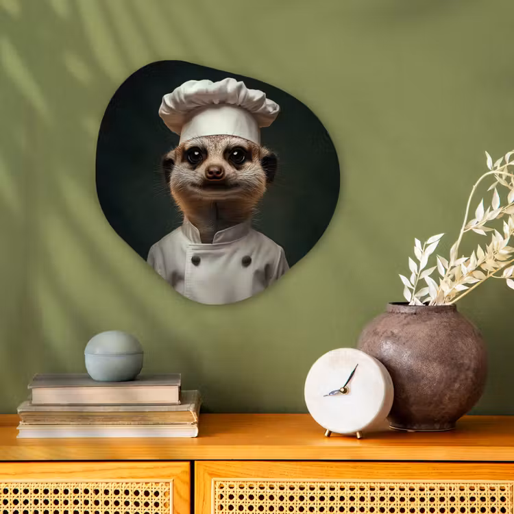 Organisch schilderij - Forex - Dier - Kok - Stokstaartje — 2