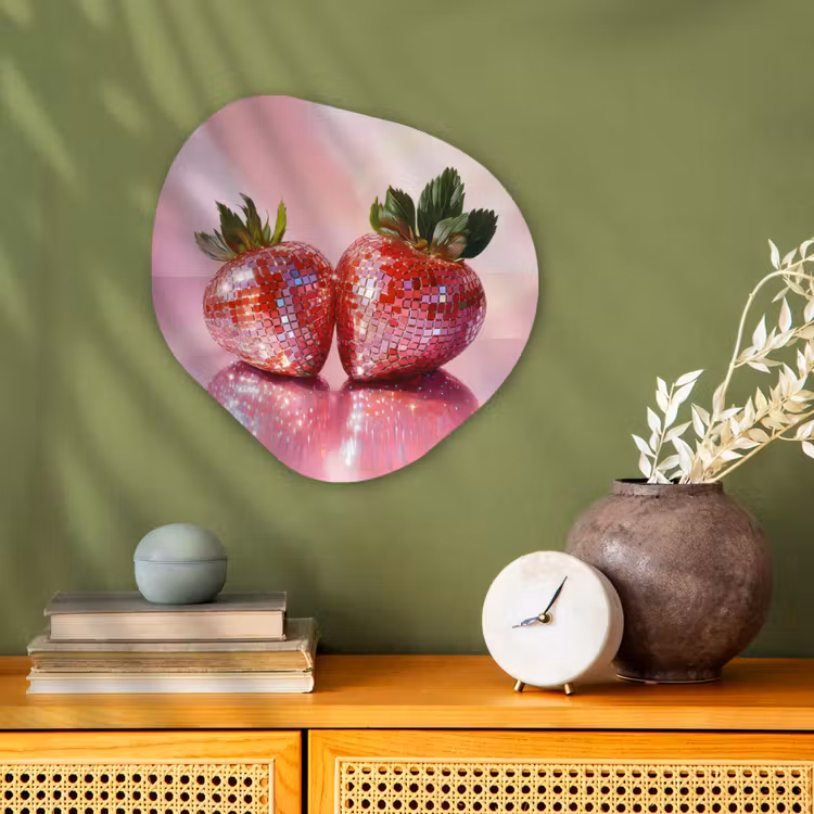 Organisch schilderij - Forex - Disco - Fruit - Glitter - Strawberry — 2