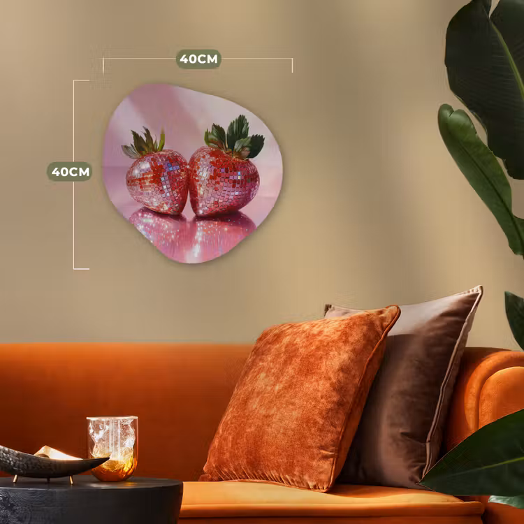 Organisch schilderij - Forex - Disco - Fruit - Glitter - Strawberry — 4