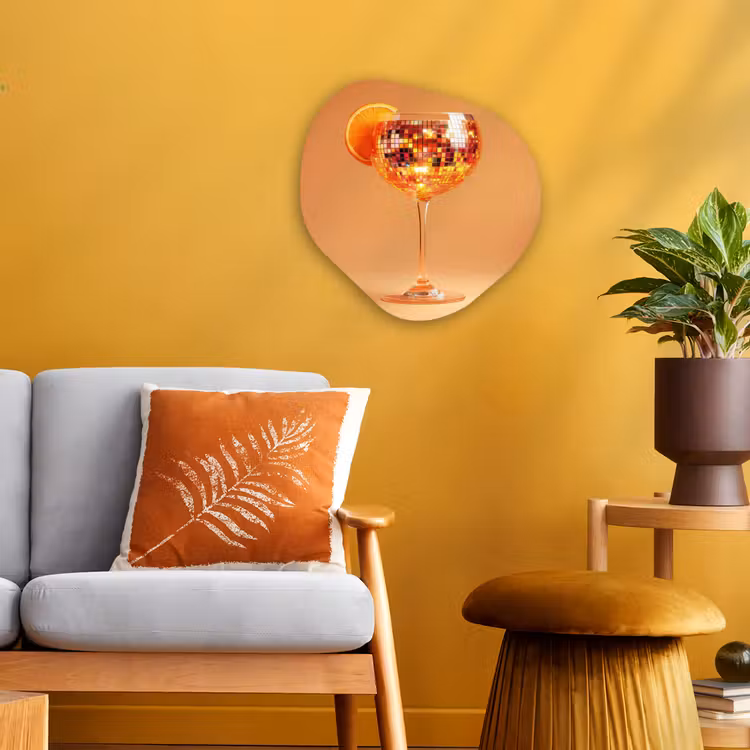 Organisch schilderij - Forex - Drank - Oranje - Glitter - Disco — 3