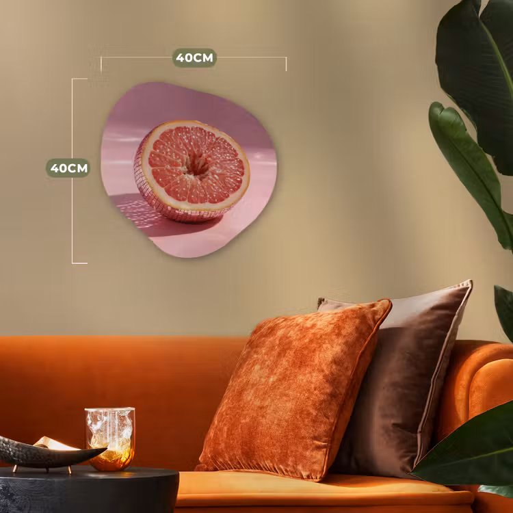 Organisch schilderij - Forex - Grapefruit - Roze - Disco - Shiny — 4