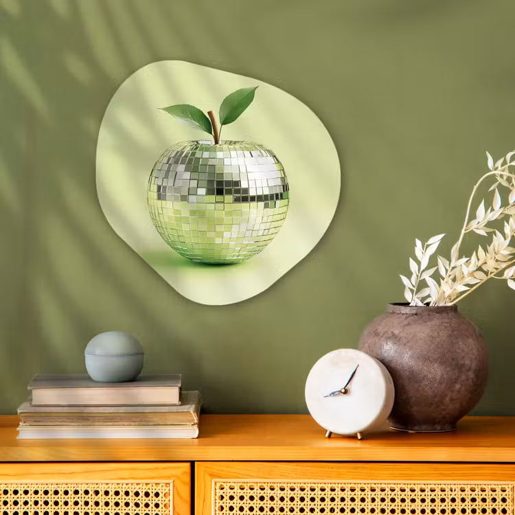Organisch schilderij - Forex - Groen - Disco - Decoratie - Appel — 2