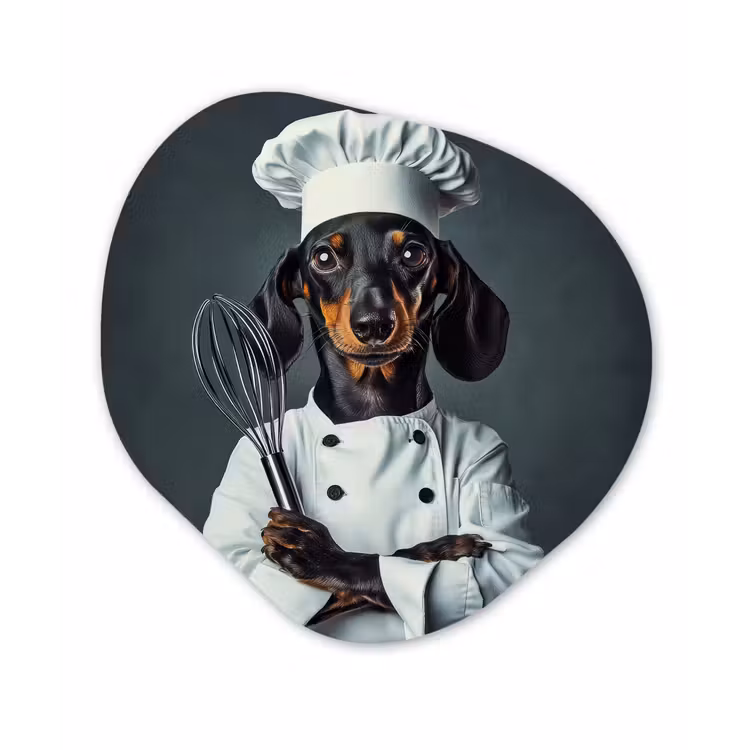 Organisch schilderij - Forex - Hond - Garde - Kok — 1
