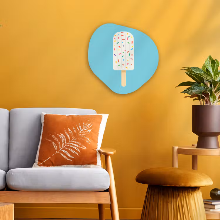 Organisch schilderij - Forex - Ijsje - Stokje - Sprinkles - Lichtblauw — 3