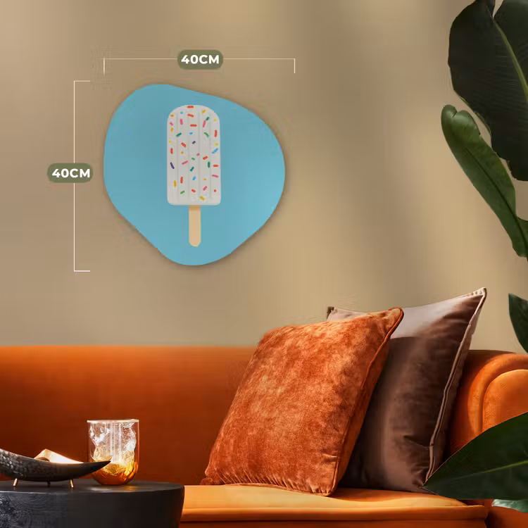 Organisch schilderij - Forex - Ijsje - Stokje - Sprinkles - Lichtblauw — 4