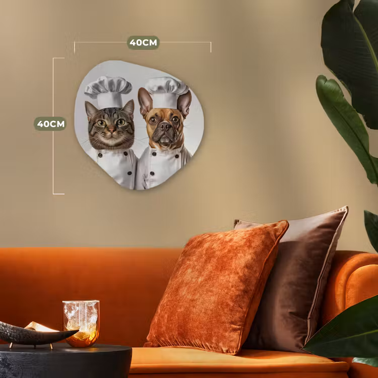 Organisch schilderij - Forex - Kat - Hond - Kokskleding — 4