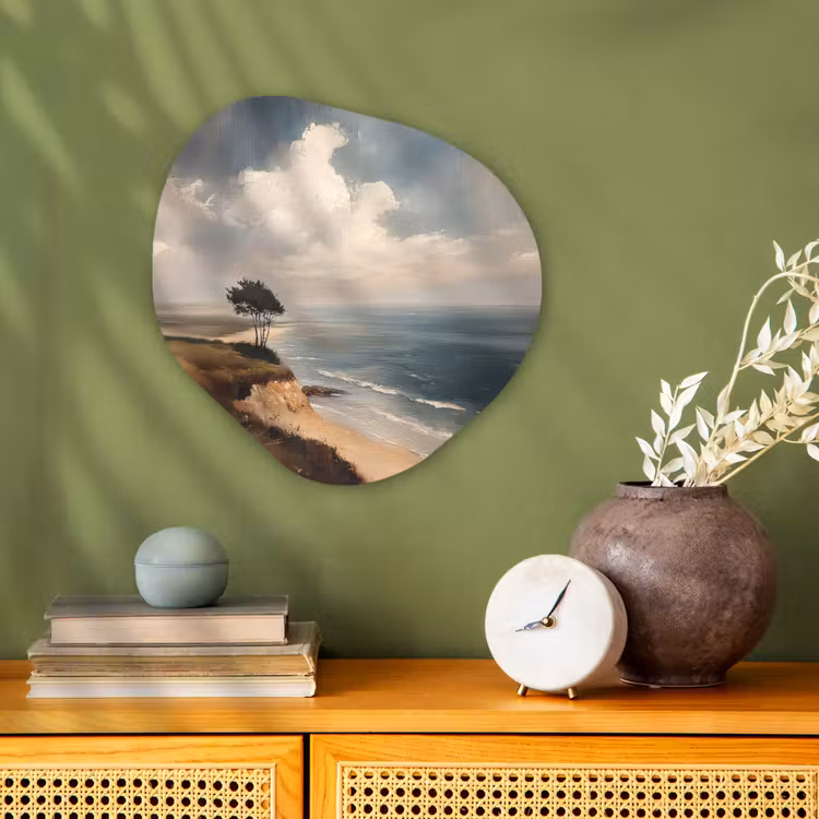 Organisch schilderij - Forex - Klif - Zee - Boom — 2
