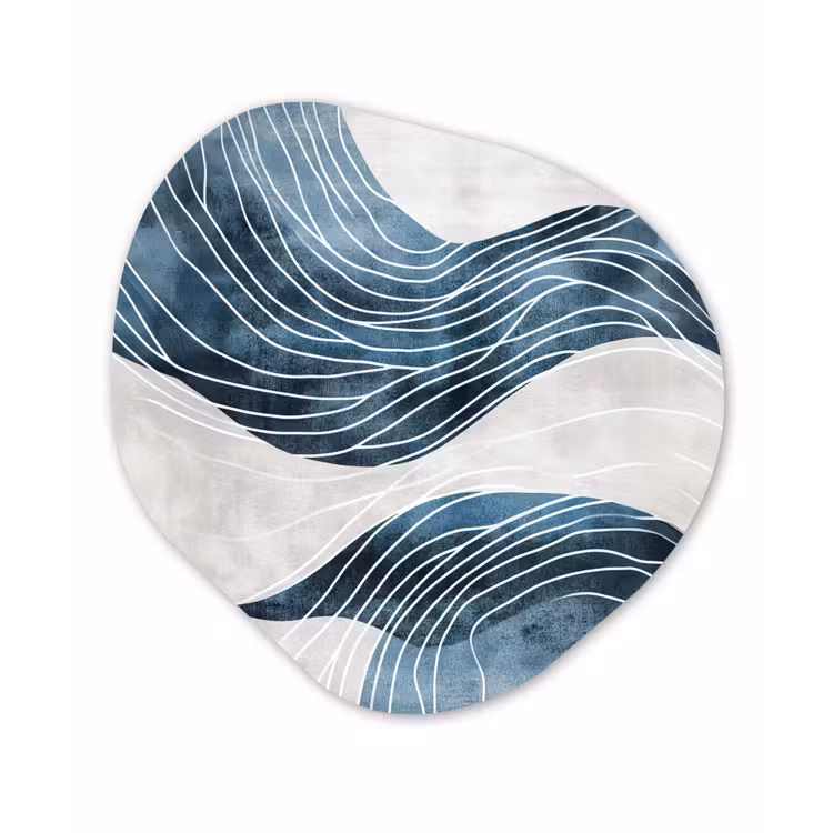 Organisch schilderij - Forex - Lijnen - Golven - Abstract - Blauw — 1