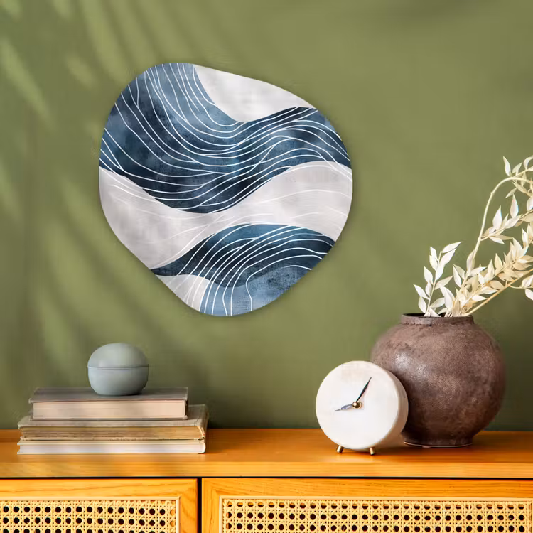 Organisch schilderij - Forex - Lijnen - Golven - Abstract - Blauw — 2