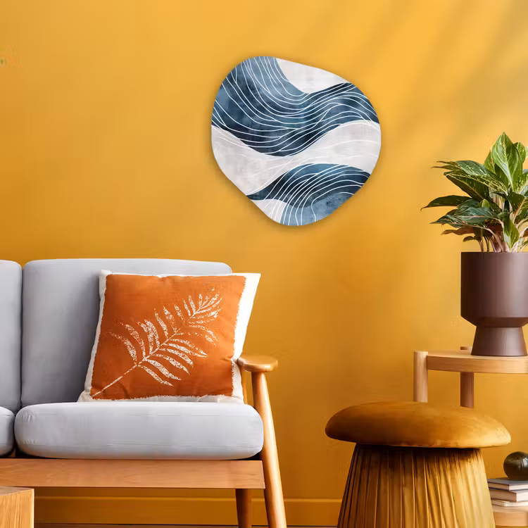 Organisch schilderij - Forex - Lijnen - Golven - Abstract - Blauw — 3