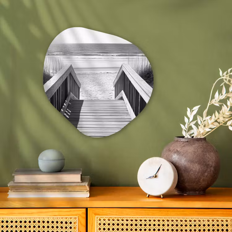 Organisch schilderij - Forex - Loopbrug - Hout - Strand - Zee — 2
