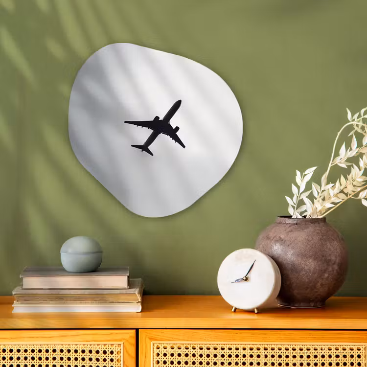 Organisch schilderij - Forex - Minimalistisch - Silhouet - Zwart - Vliegtuig — 2