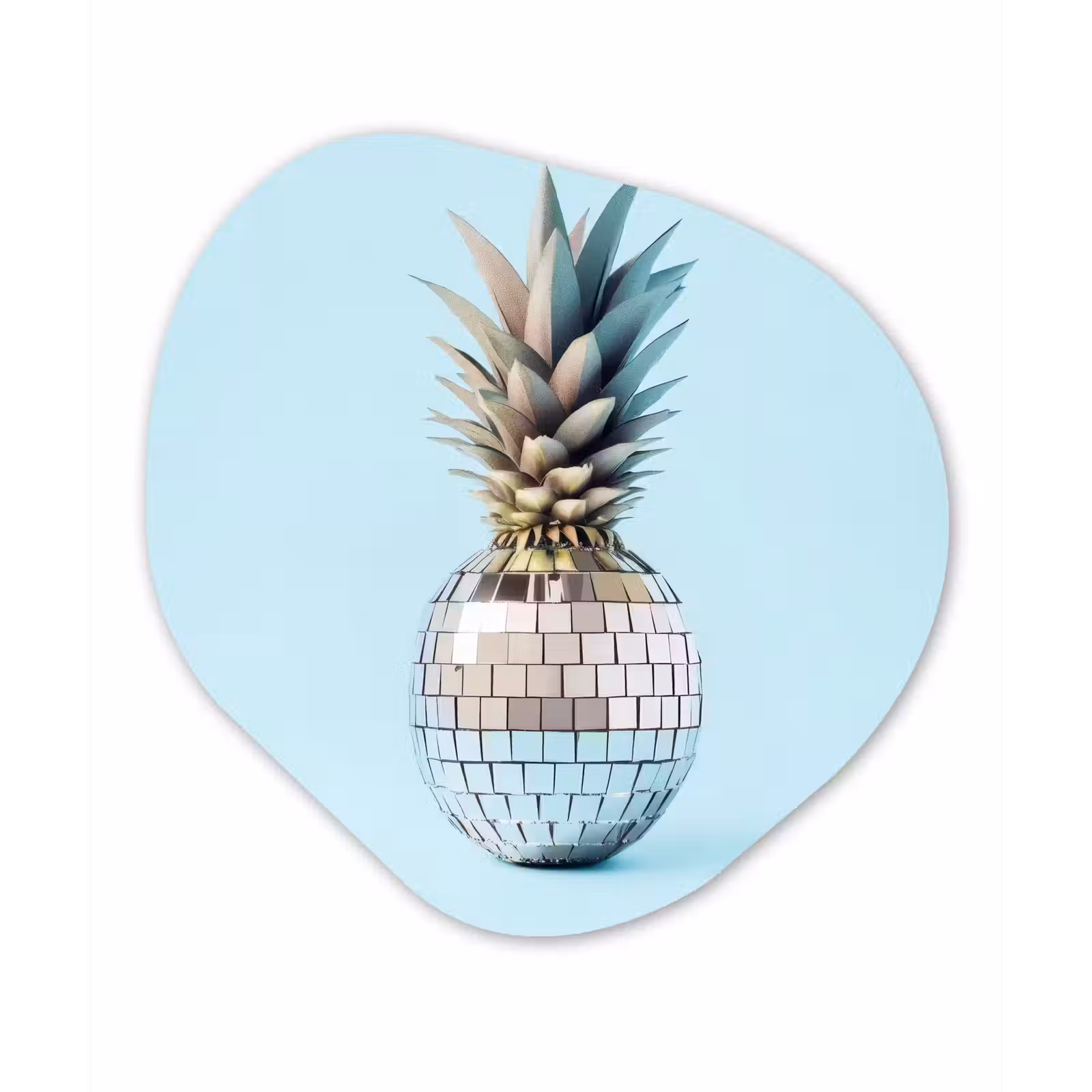 Organisch schilderij - Forex - Blauw - Ananas - Disco - Discobal — 1