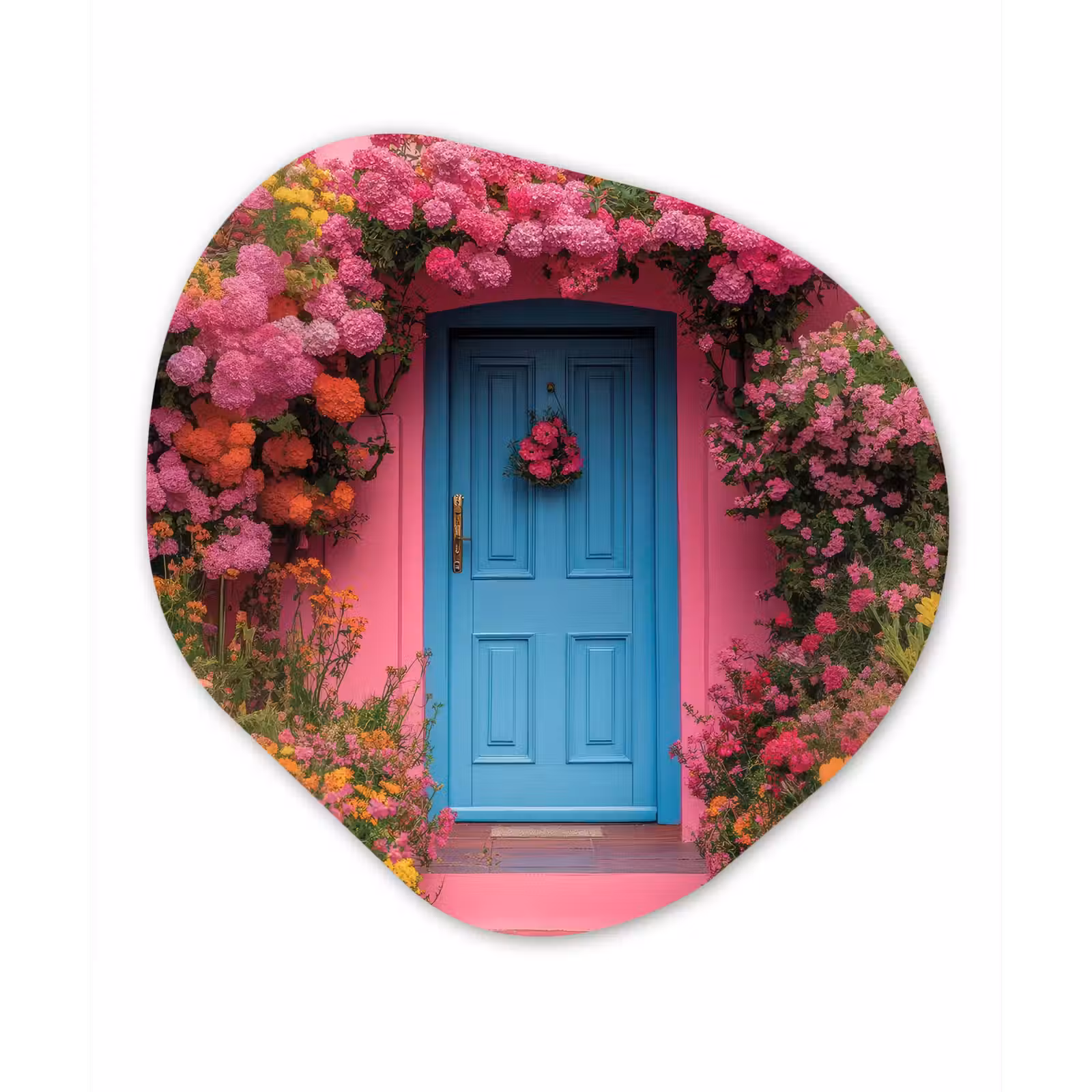Organisch schilderij - Forex - Bloemen - Deur - Roze — 1